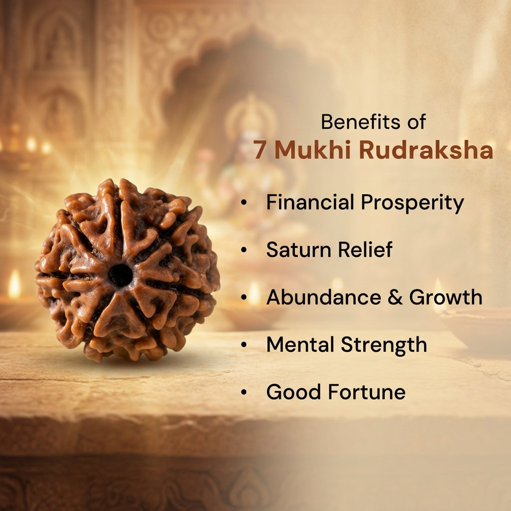 Nepal Origin 7 Mukhi Rudraksha - 17mm to 22mm