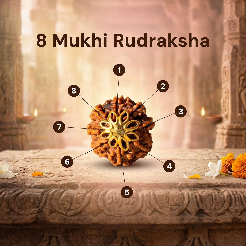 Nepal Origin 8 Mukhi Rudraksha - 17mm to 22mm