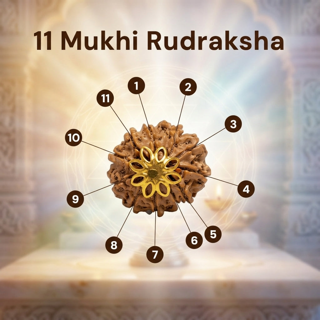 Nepal Origin 11 Mukhi Rudraksha - 17mm to 22mm