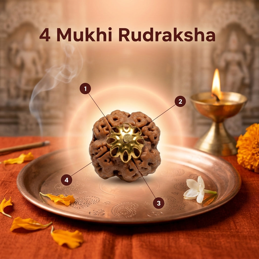 Nepal Origin 4 Mukhi Rudraksha - 17mm to 22mm