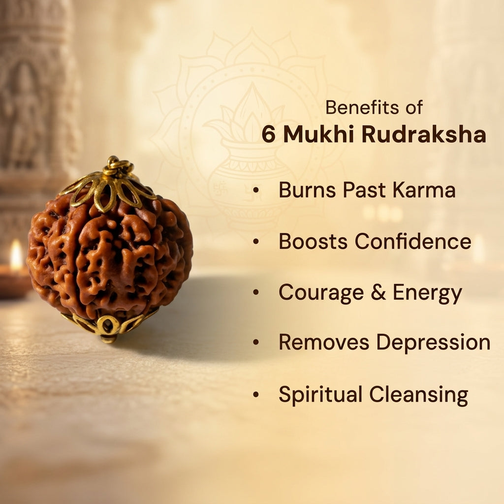 Nepal Origin 6 Mukhi Rudraksha - 17mm to 22mm