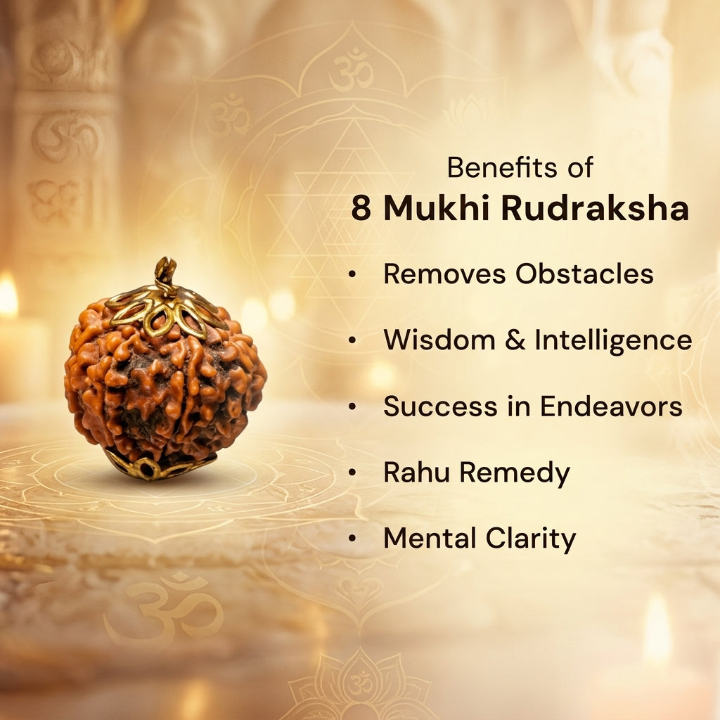 Nepal Origin 8 Mukhi Rudraksha - 17mm to 22mm