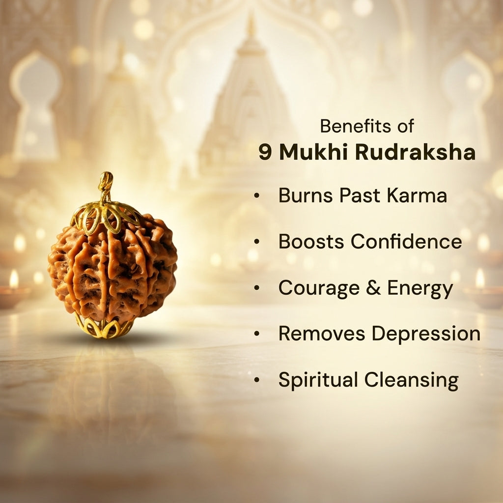 Nepal Origin 9 Mukhi Rudraksha - 17mm to 22mm