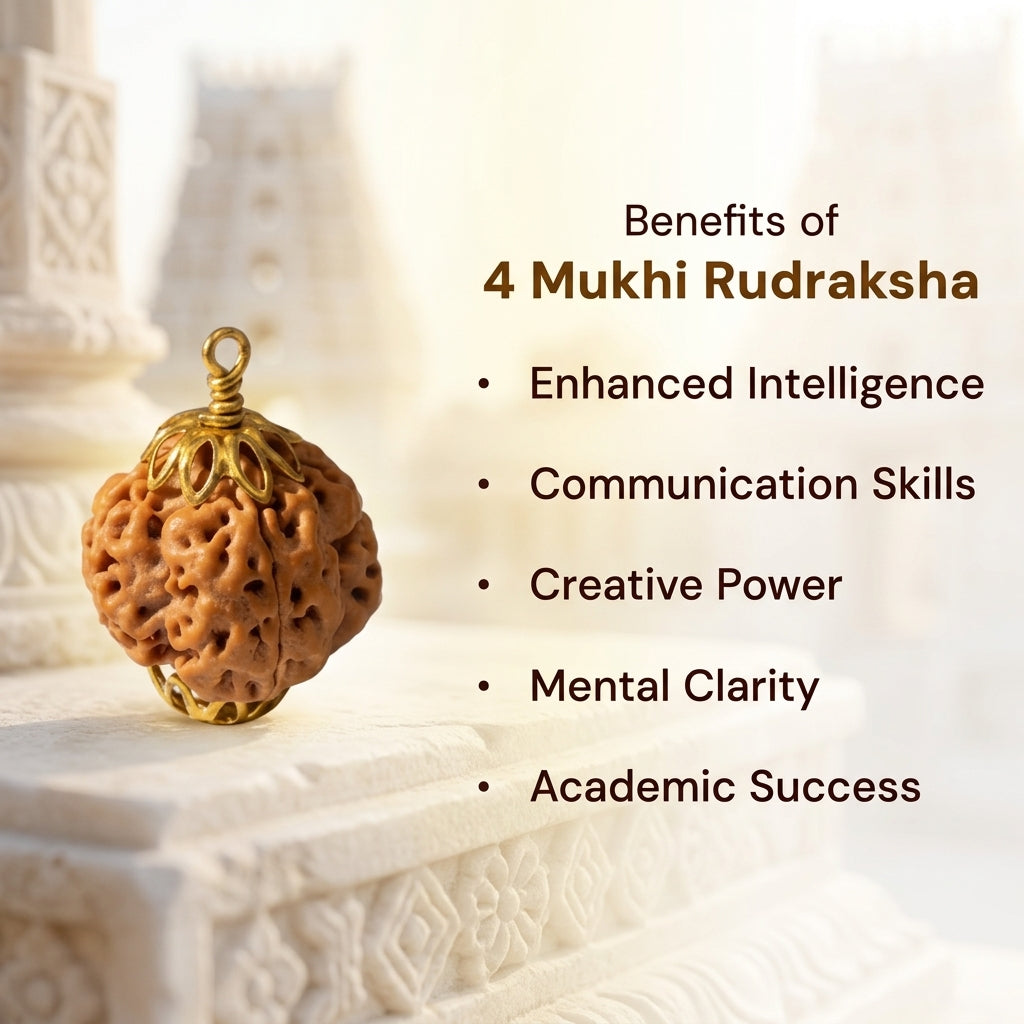 Nepal Origin 4 Mukhi Rudraksha - 17mm to 22mm