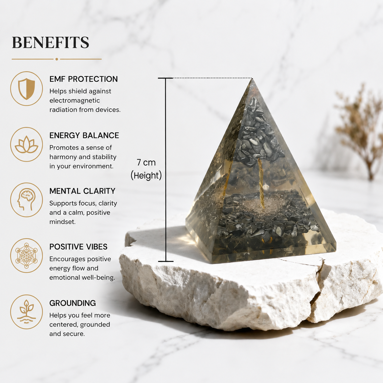 Raw Pyrite Pyramid