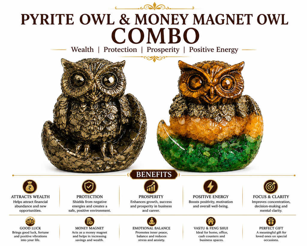 Money Magnet Owl & Pyrite Owl Combo