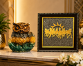 Money Magnet Owl & Seven Horses Pyrite Frame Combo