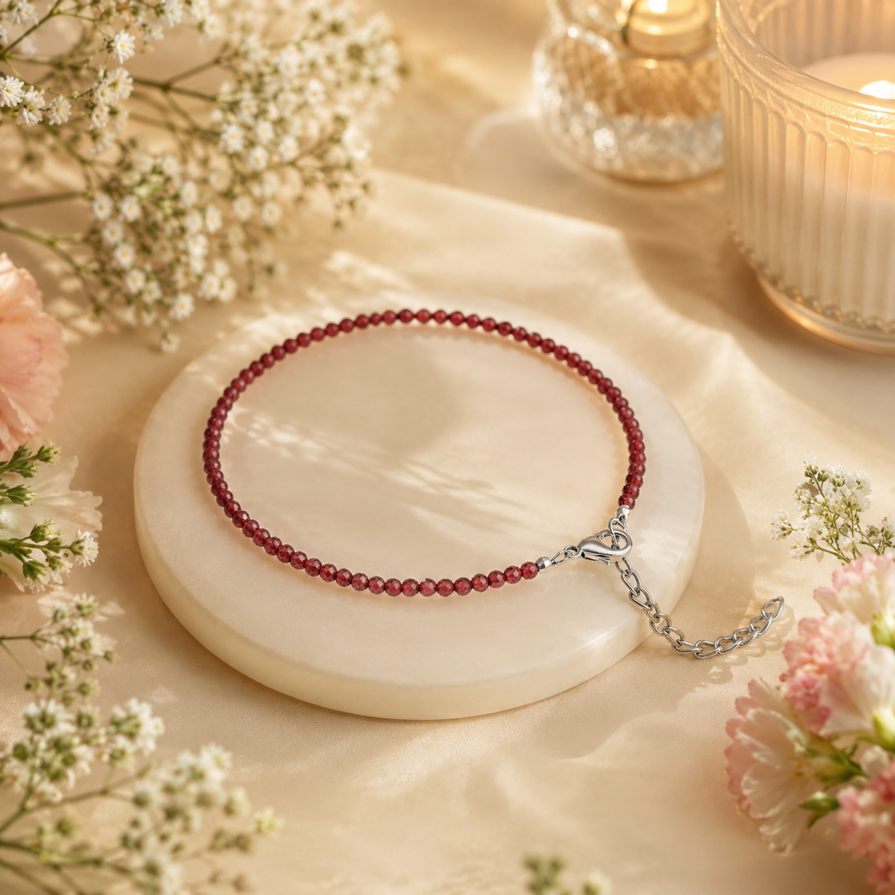 Red Garnet Anklet