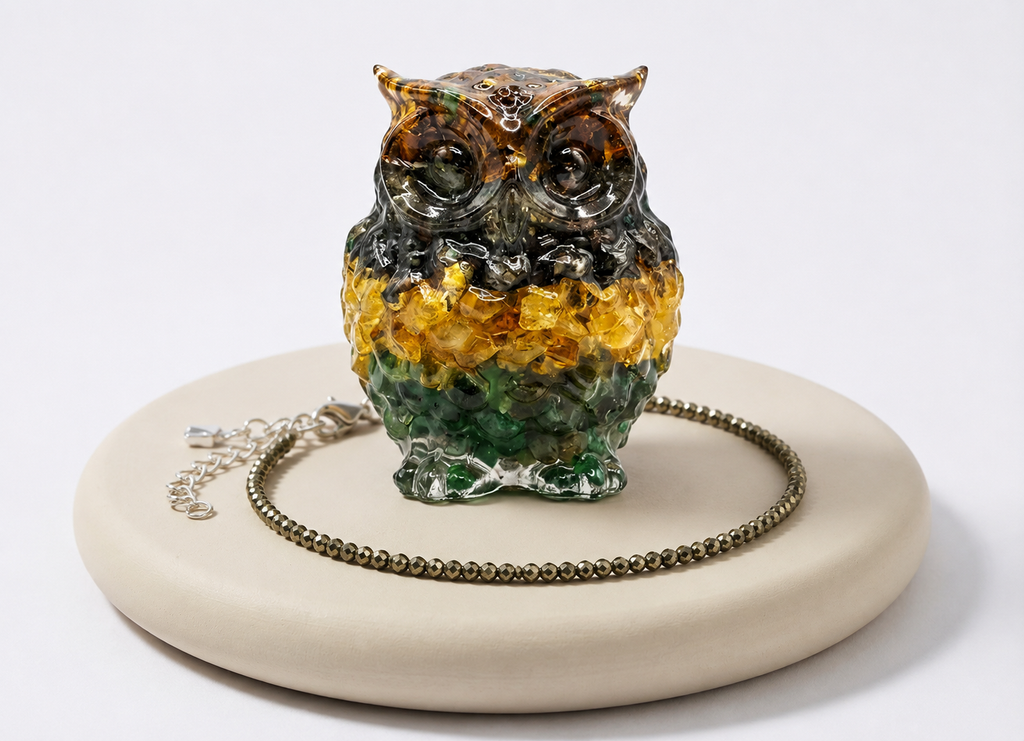 Raw Pyrite Anklet With Free Money Magnet Owl