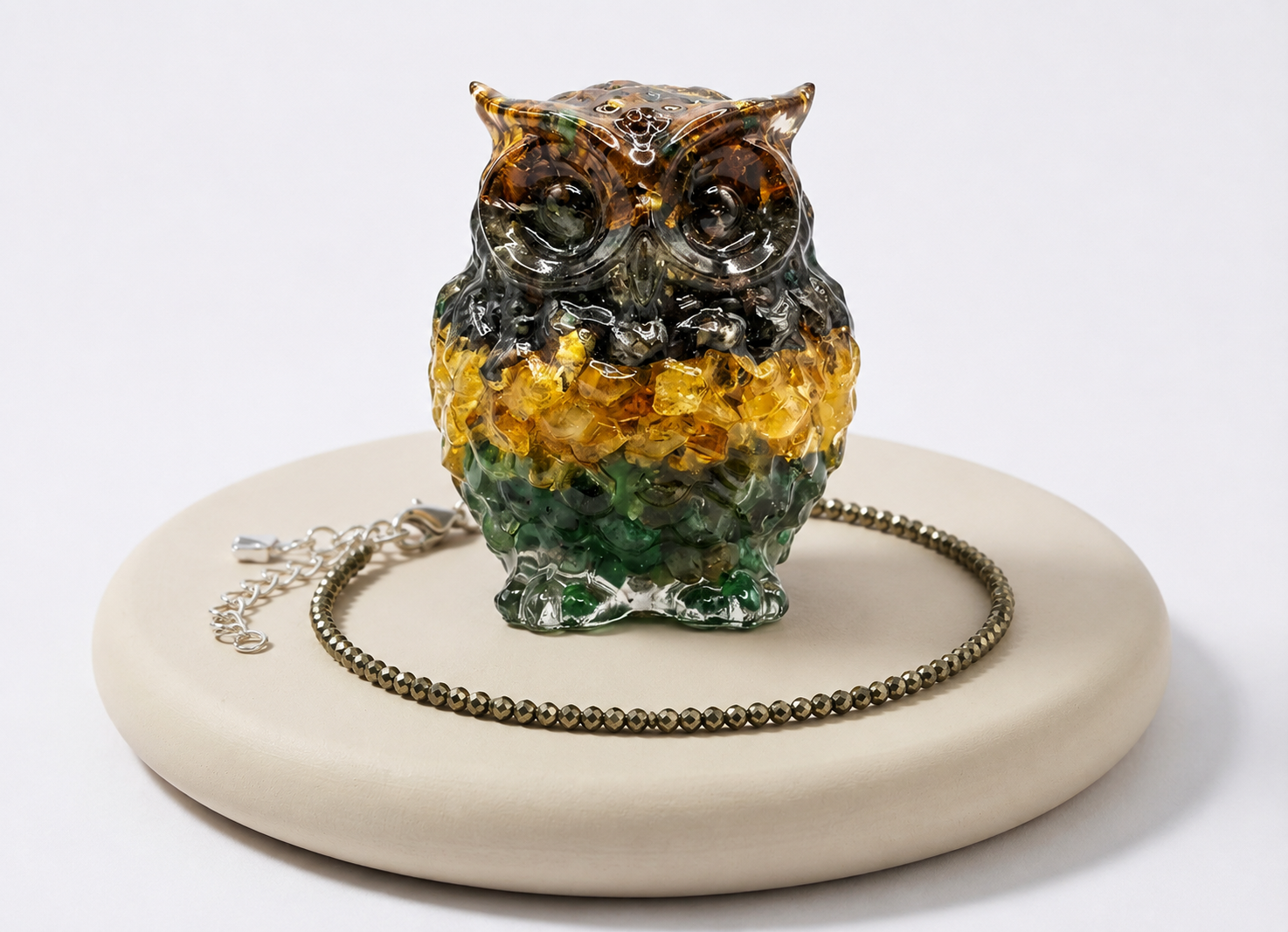 Raw Pyrite Anklet With Free Money Magnet Owl