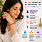 7 Chakra Lava Bracelet with Free Selenite Plate