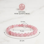 Rose Quartz Bracelet (Women - 6mm Beads)