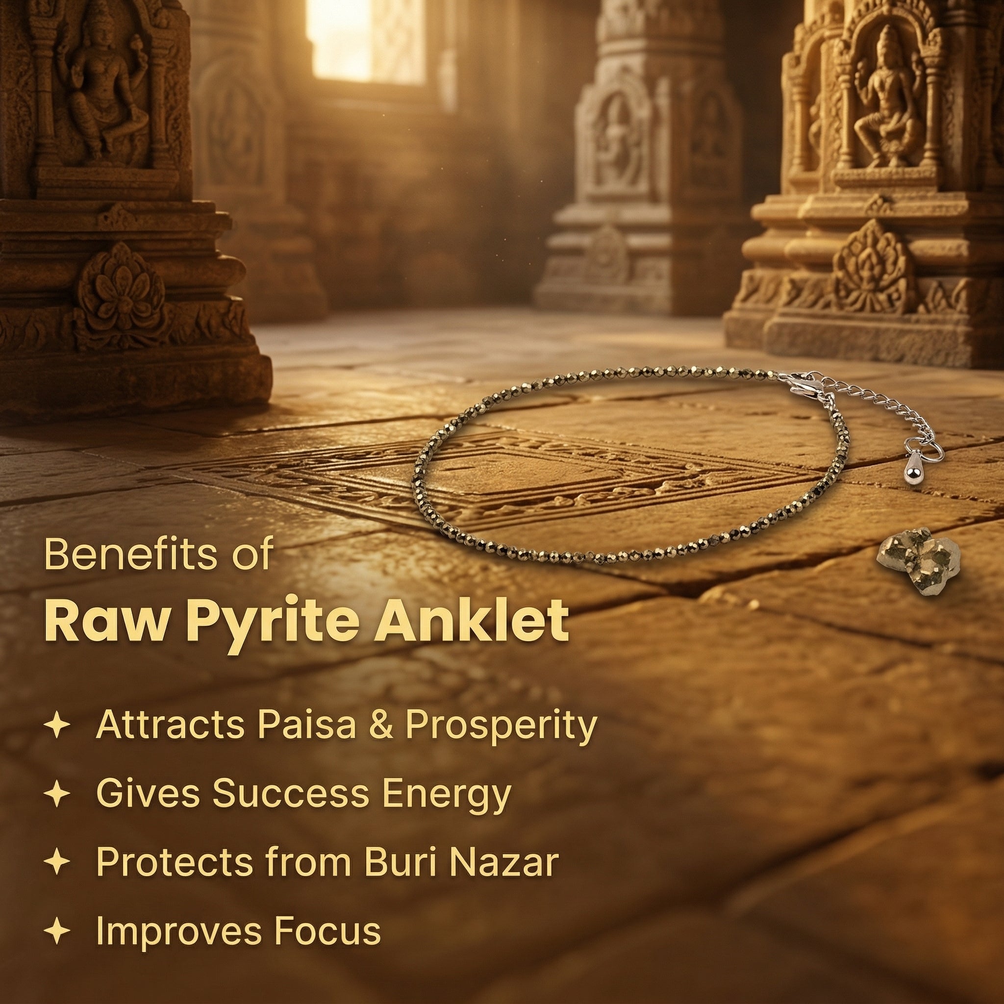 Raw Pyrite Anklet