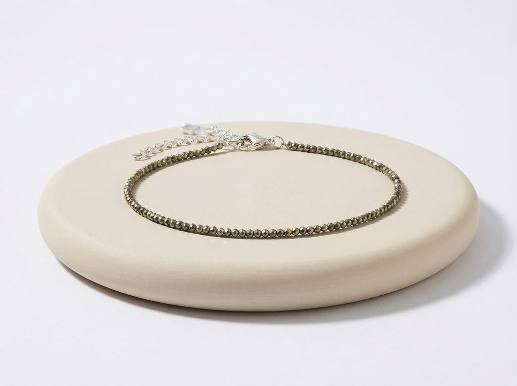Mahalakshmi Raw Pyrite Anklet with FREE Pyrite Stone