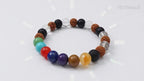 7 Chakra Lava Bracelet with Free Selenite Plate