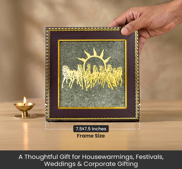 Money Magnet Owl & Seven Horses Pyrite Frame Combo