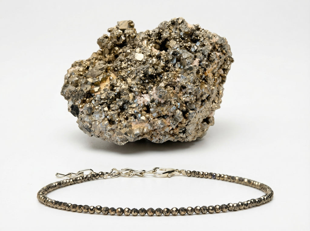 Mahalakshmi Raw Pyrite Anklet with FREE Pyrite Stone