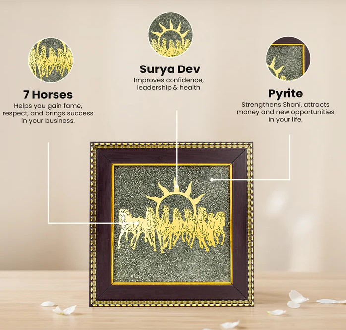 Pyrite Owl & Seven Horses Pyrite Frame Combo